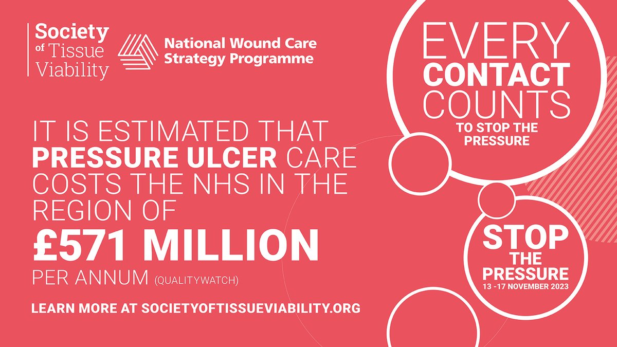 We're sharing a few simple facts about the devastating effects pressure ulcers have on patients, HCPs and the healthcare system. Find out more and join our #4nations #everycontactcounts campaign to help #stopthepressure societyoftissueviability.org/community/stop…
