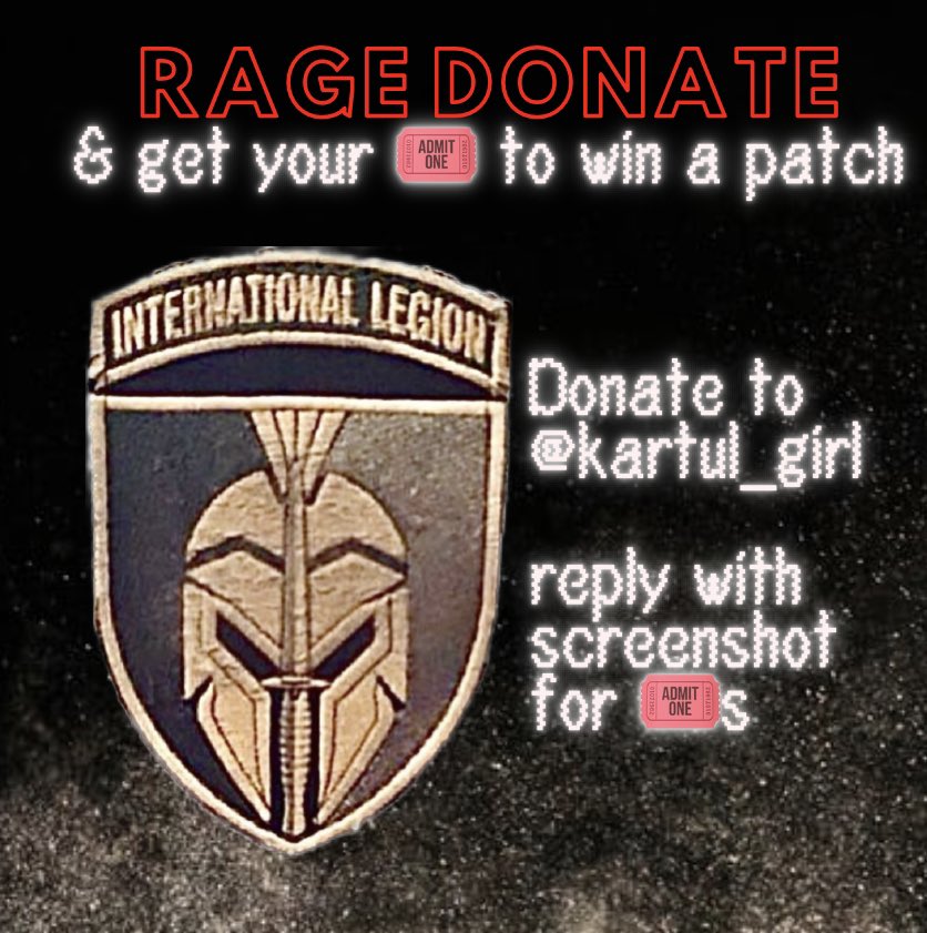 Atacms_4_Ukr's tweet photo. ๐ฃโฐFinal 24 hours of raffle helping ๐บ๐ฆ1st Intl Legion Recon Unit urgent fund raiser for โ
THERMAL IMAGER
IRAY JERRY C5.
Donate $5/๐๏ธ to @Kartul_girl & get chance to win real #battlepatch #militarychevron which has seen action at 0line. Other special prizes too.
Please help๐๐ปโโ๏ธ๐ https://t.co/Qor9GPxFgg