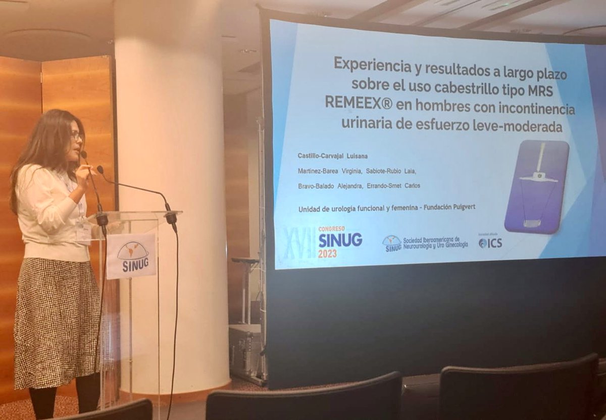 Comunicacion en el #CongresoSINUG23
<a href="/sinug_org/">SINUG</a> Experiencia y resultados a largo plazo sobre el uso cabestrillo tipo MRS REMEEX® en hombres con incontinencia urinaria de esfuerzo leve-moderada.
 <a href="/FPuigvert/">Fundació Puigvert Barcelona</a>