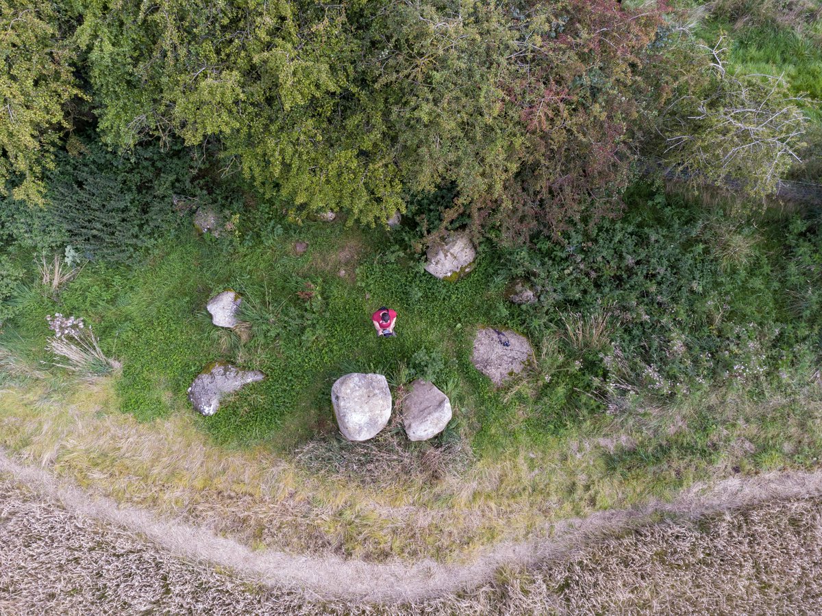 TrickSteven's tweet image. Little Meg is a tumbledown collection of megaliths at the edge of a field not far from Long Meg, apparently the remains of a Bronze Age kerb cairn. Like other #megalithic monuments in the region it features some gorgeous #rockart. #Archaeology