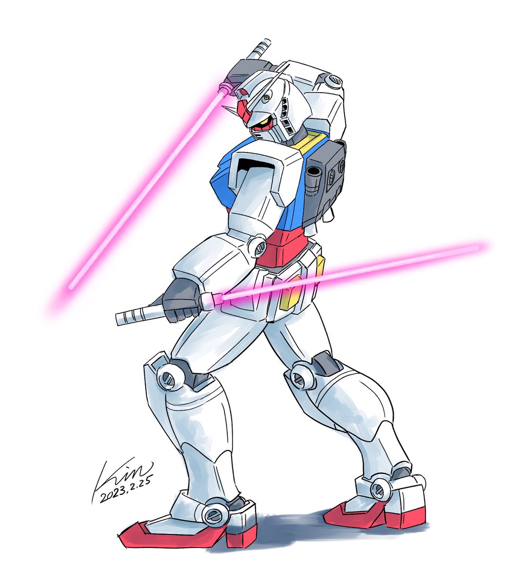 rx-78-2 beam saber no humans robot weapon v-fin mecha energy sword  illustration images
