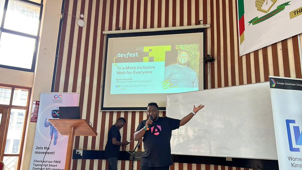 A web technical keynote session by @mwycliffe_dev about how to build a more inclusive web was lit🔥 #DevFestNyeri #DevFest2023 #DevFestMtKenya #DevFest @GdgnyeriC @WTM_Nyeri