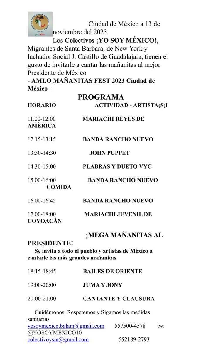 Humanismo4T's tweet image. Amigas y amigos muy buen día. Ya faltan 2 días para el cumpleaños del mejor Presidente de la historia @lopezobrador_. Impulsemos juntos los HT #AMLOFestival y #CumpleAMLOFest; para hacer tendencia y más personas se enteren. ¡Únete a la fiesta y pasa la voz!