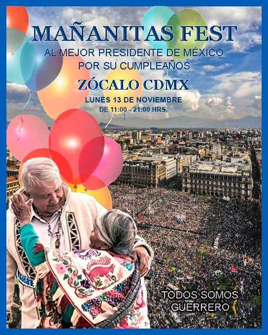 Humanismo4T's tweet image. Amigas y amigos muy buen día. Ya faltan 2 días para el cumpleaños del mejor Presidente de la historia @lopezobrador_. Impulsemos juntos los HT #AMLOFestival y #CumpleAMLOFest; para hacer tendencia y más personas se enteren. ¡Únete a la fiesta y pasa la voz!