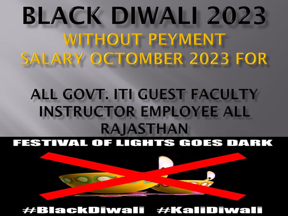 salimkh61310907's tweet photo. @AshokChandnaINC @RajCMO @ashokgehlot51 @AshokChandnaINC
@KalrajMishra @PMOIndia @1stIndiaNews @RahulGandhi
आईटीआई गेस्ट फेकल्टी अनुदेशक  बिना वेतन के कैसे मनाए दीपावली यह तो समझाये राजस्थान सरकार के मुख्यमंत्री एवं भारत सरकार महामहिम राज्यपाल महोदय राजस्थान ।
#Bleck_Deepawali_Rajasthan
@aajtak https://t.co/731b466nza