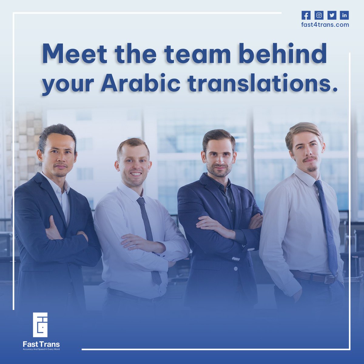 FastTrans21's tweet image. Meet the team behind your Arabic translations. Fast Trans recruits and retains the top Arabist linguists and project managers.
#FastTrans
#TranslationServices
#Localization
#LanguageSolutions`