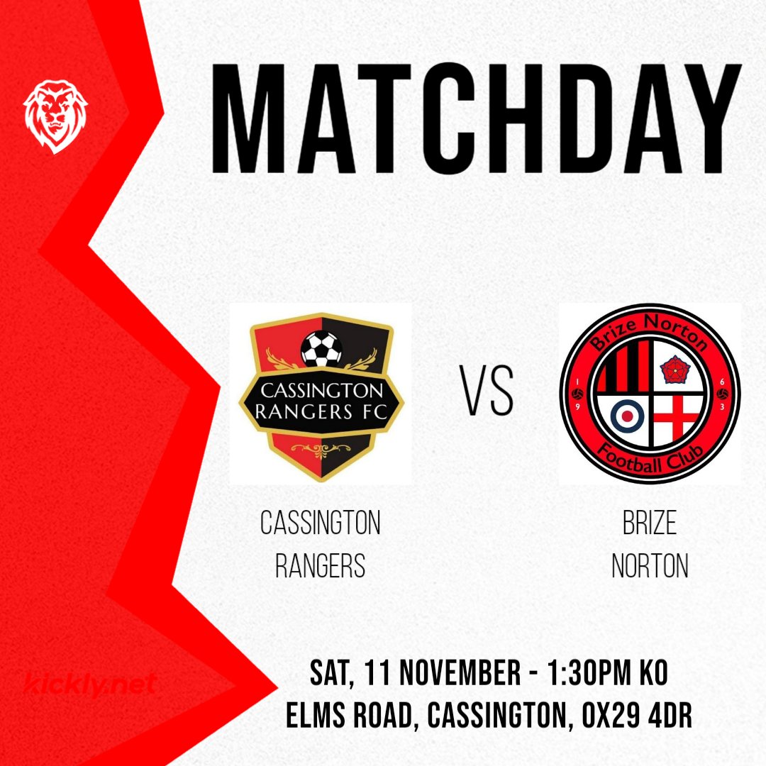 CassingtonRFC's tweet photo. ⚽️ MATCHDAY ⚽️

🆚️ @Brizenortonfc
🏆Fred Ford Cup Second Round
🕜 13:30
📍Elms Road OX29 4DR

@wdfafootball @OxOnFootball https://t.co/SBxIGZnuqZ