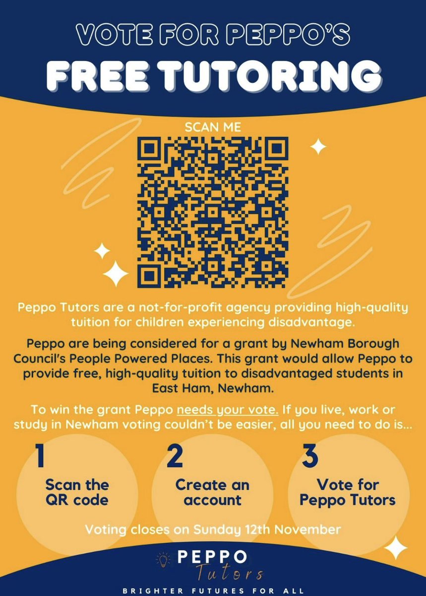Tomorrow is the last day to vote! #Newham #BigVote #PeoplePoweredPlaces #EastHam. Please vote Peppo!