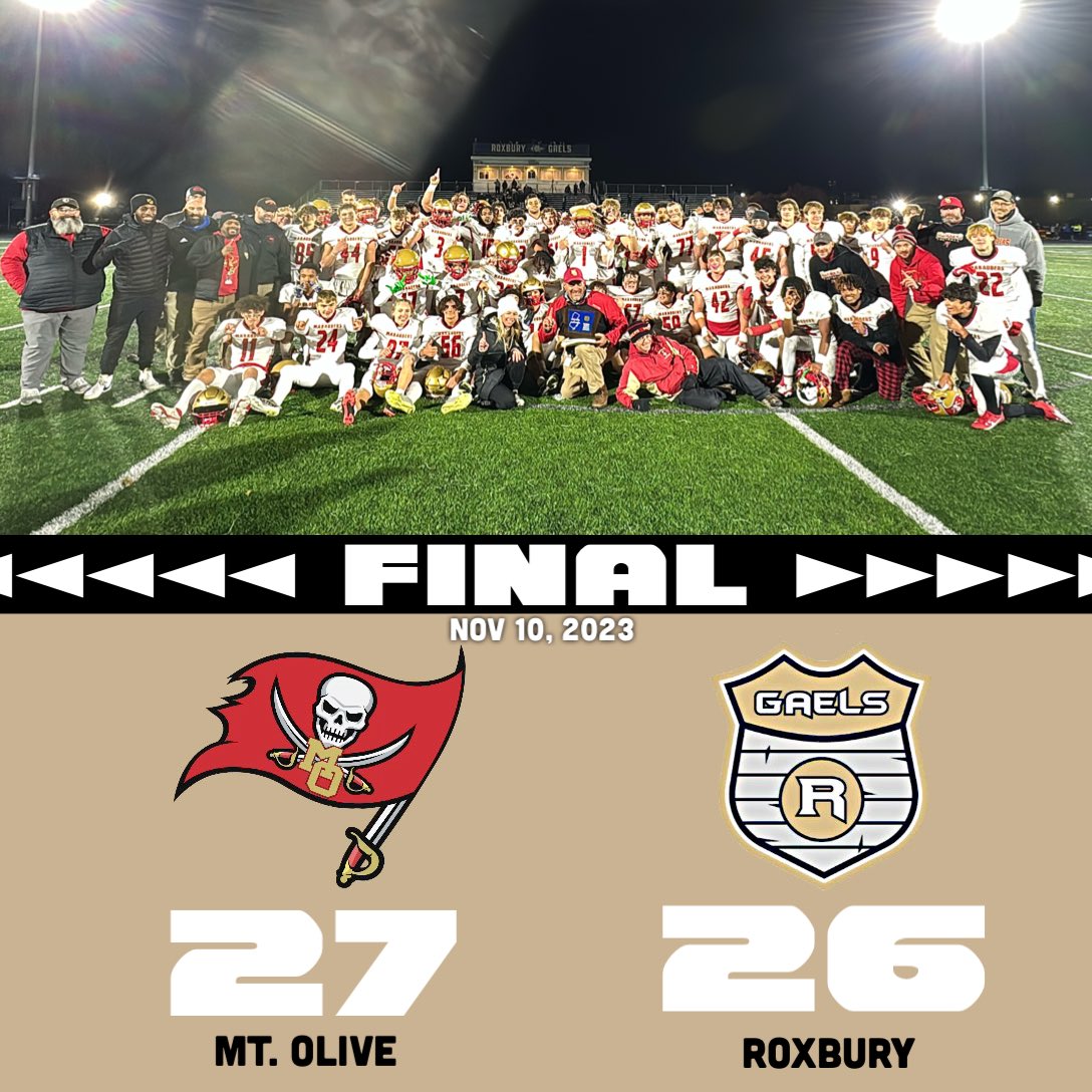 11-1…North 2, Group 4 State Sectional Champions! <a href="/OConnorMOFB/">Brian OConnor</a> <a href="/MOHSMarauders/">Mount Olive Marauders Athletics</a> <a href="/SuptMOTSD/">Sumit Bangia</a> <a href="/KevinRStansber1/">MarauderNation</a> @MorrSussSports <a href="/dailyrecordspts/">Daily Record Sports</a> <a href="/HSSportsNJ/">NJ.com HS Sports</a> <a href="/njgridiron_/">NJ Gridiron</a> <a href="/JSZ_Sports/">Jersey Sports Zone</a> <a href="/VarsityAces/">Varsity Aces</a> @MaxPrep