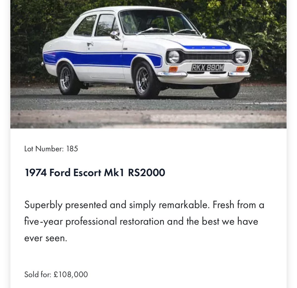 Big Fords fetching big money #ford #fordrs #fordsierrars500 #fordescortcosworth #RS #escortrs2000