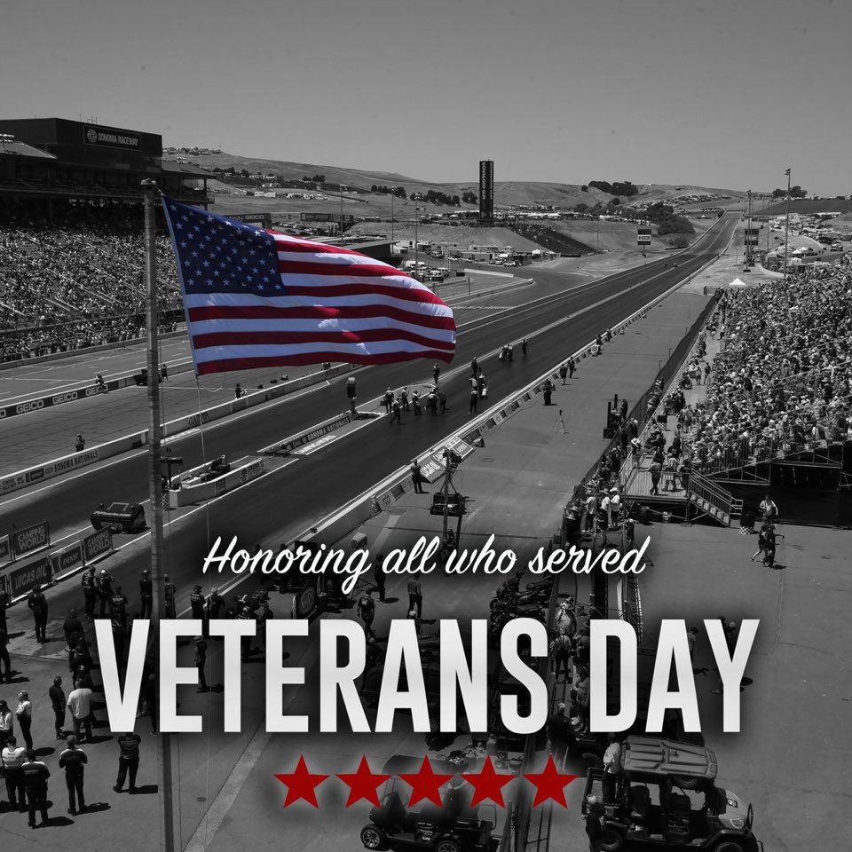 Thank you, Veterans, for your sacrifice and service.🫡 🇺🇸 📷: @NHRA