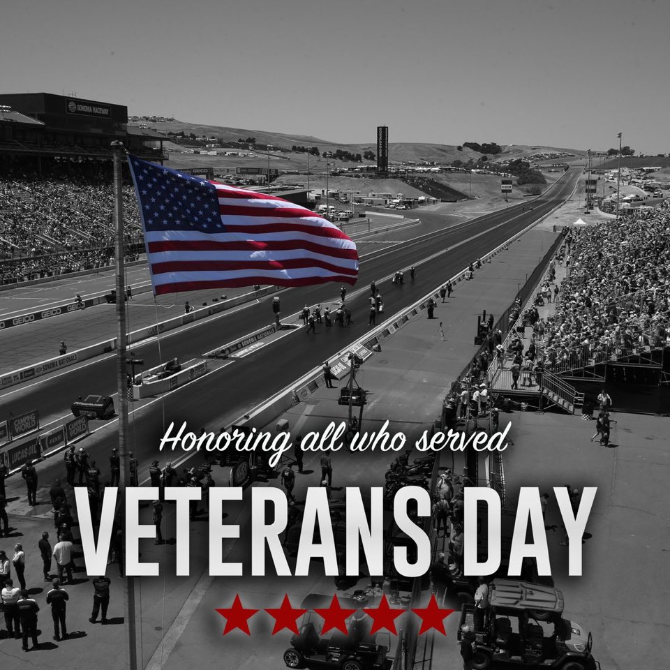 Thank you, Veterans, for your sacrifice and service.🫡 🇺🇸 

📷: <a href="/NHRA/">NHRA</a>