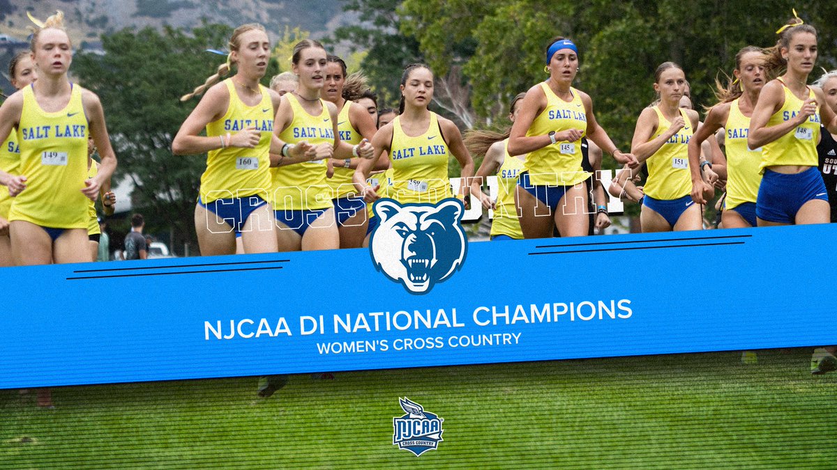 slccbruins's tweet photo. Women's @SaltLakeXCTF are your @NJCAAXCTF DI Champions!!!

This national champion goes down in history as this is the college's first women's national title!

We are very proud of both men's and women's teams today

#bruinway https://t.co/D7LvMMN4jn