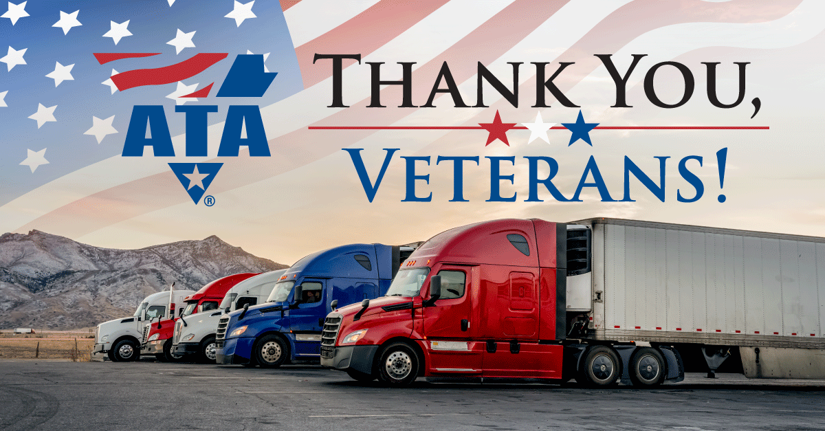 TRUCKINGdotORG's tweet photo. Wishing a happy #VeteransDay to all who have served.

Our industry is proud to provide career paths to our nations heroes as they transition out of service. At least one in 10 truckers are #veterans, double the rate of workers in general. https://t.co/T5siAkMbZ0