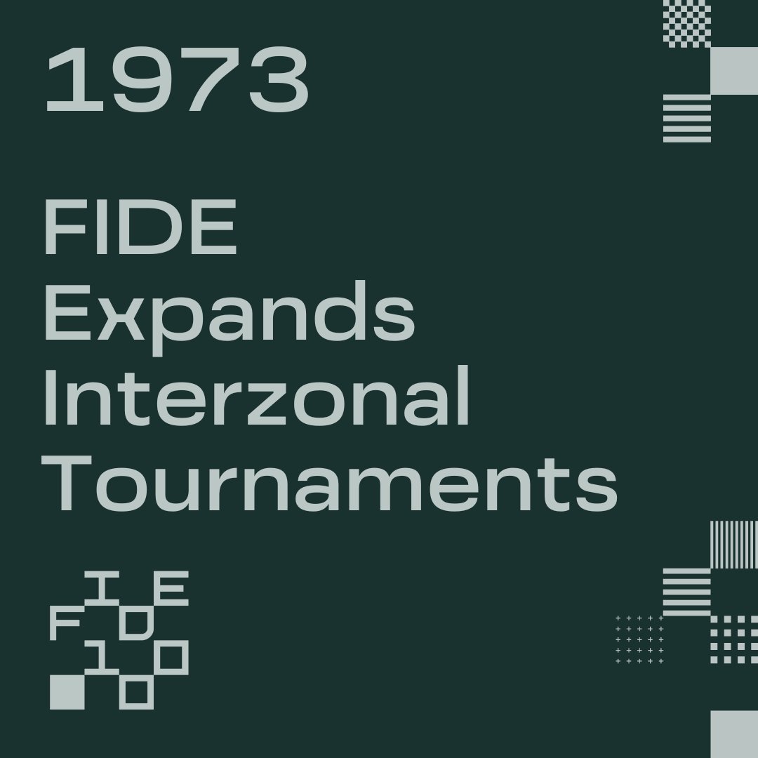 International Chess Federation on X: 1973: FIDE Expands Interzonal  Tournaments The Interzonal phase of the new world championship cycle was  expanded to two separate tournaments for the first time. FIDE's goal was