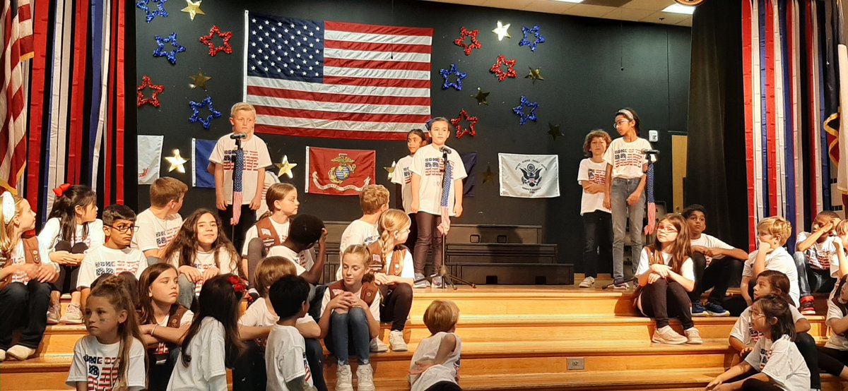 So proud of our <a href="/rockenbaughES/">Rockenbaugh ES</a> third graders and <a href="/RESMrsBrinkman/">Rebecca Brinkman</a> for honoring our veterans with an amazing performance.  🇺🇸❤️🤍💙 #VeteransDay2023 #InspireExcellence #ImagineDragons
