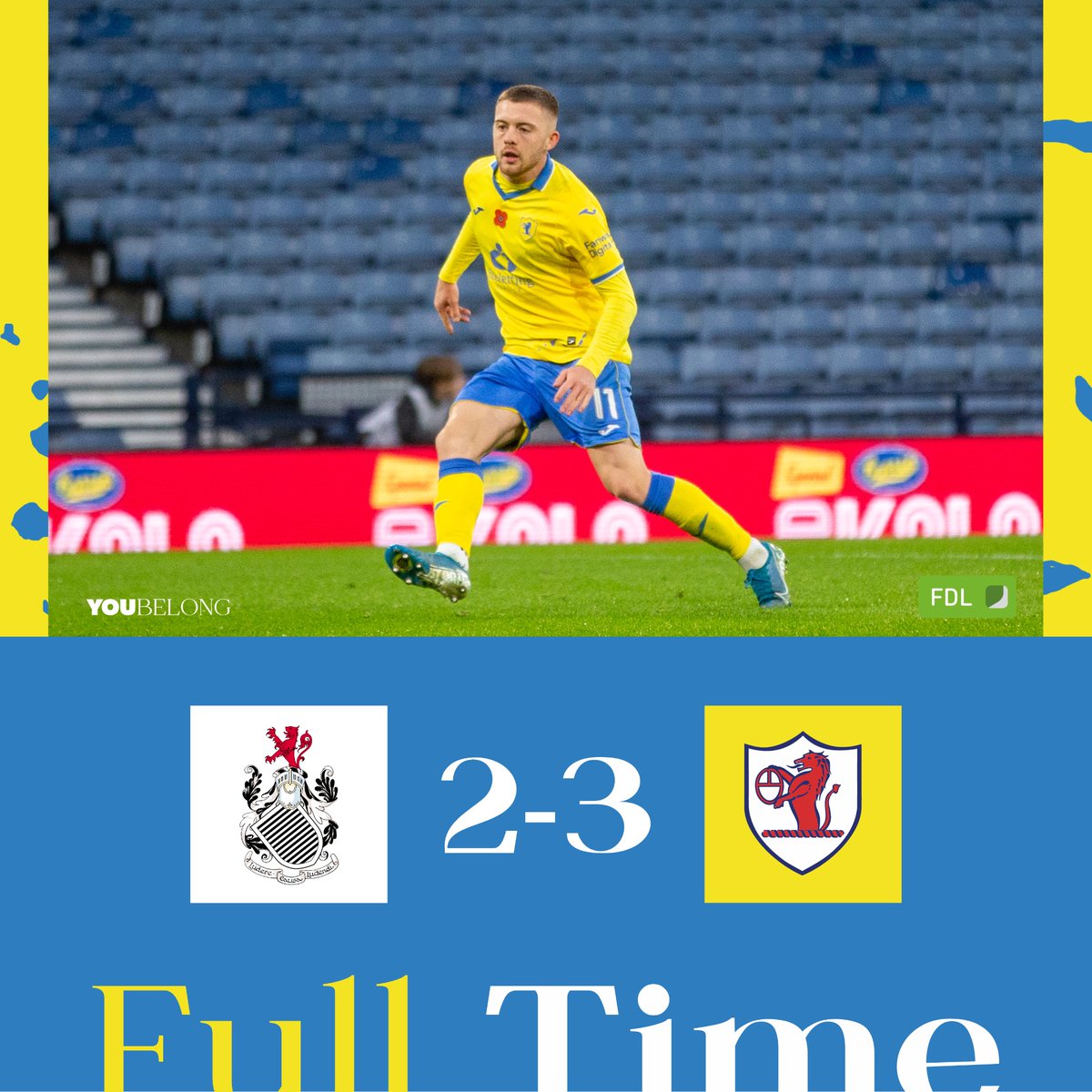 FT: Queen’s Park 2:3 Raith Rovers.

This team will never give up.

#COYR
