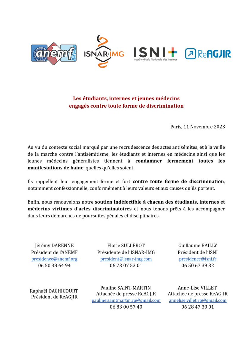 ISNI - InterSyndicale Nationale des Internes tweet media