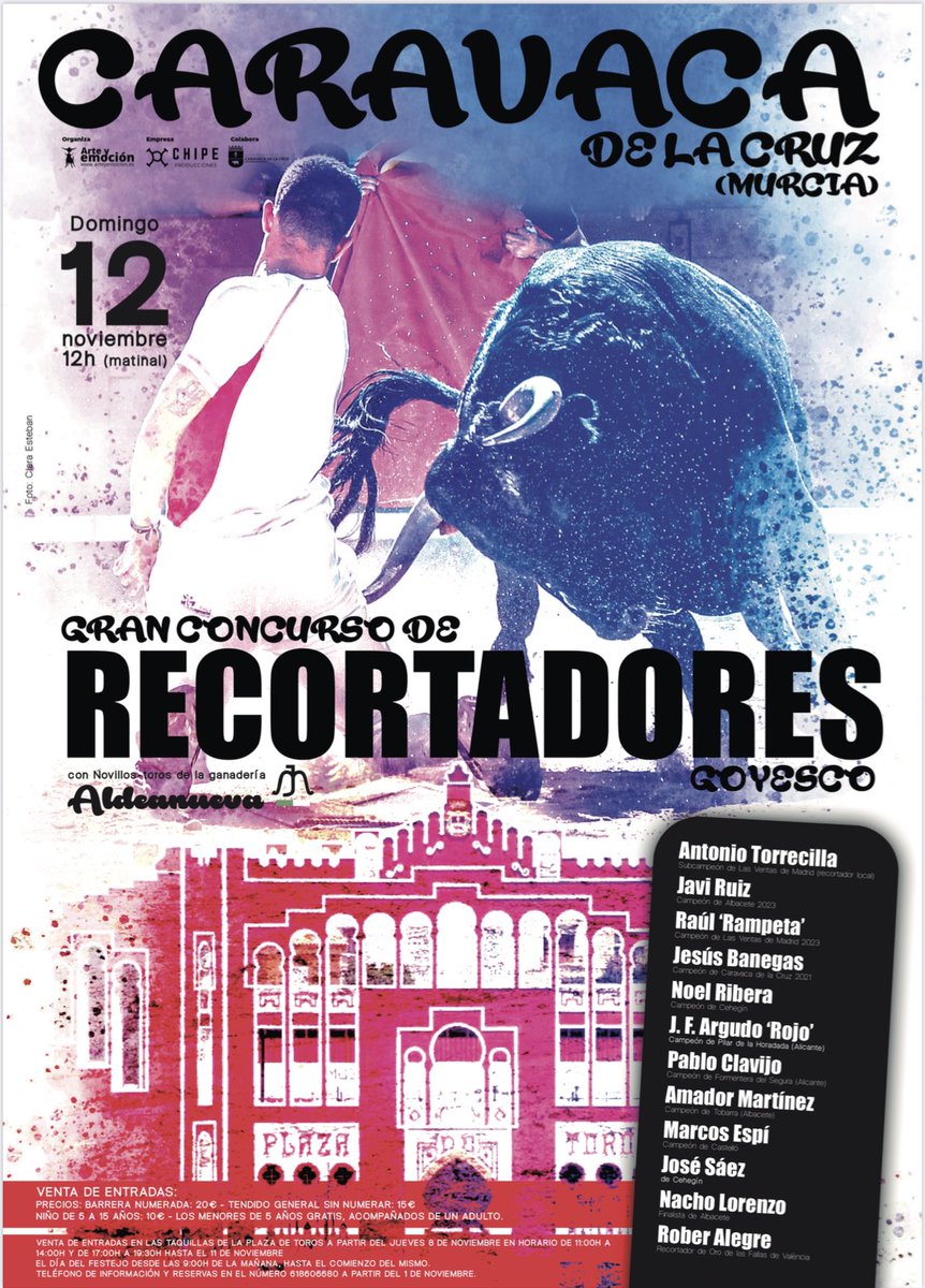 Todo listo para mañana en Caravaca . La plaza engalanada para el Gran Concurso de Recortadores !!! <a href="/AytodeCaravaca/">Ayuntamiento de Caravaca</a> <a href="/Caravana750/">Radio Caravana</a> <a href="/ppcaravaca/">Populares Caravaca</a> <a href="/VisitCaravaca/">Visi☨ Caravaca</a> <a href="/nnggcaravaca/">NNGG Caravaca de la Cruz</a> <a href="/Arte_y_Emocion/">Arte y Emoción</a> <a href="/Javi_Viza/">Javi González ‘Viza’ 🇪🇸</a> <a href="/ElMuletazo/">El Muletazo</a>