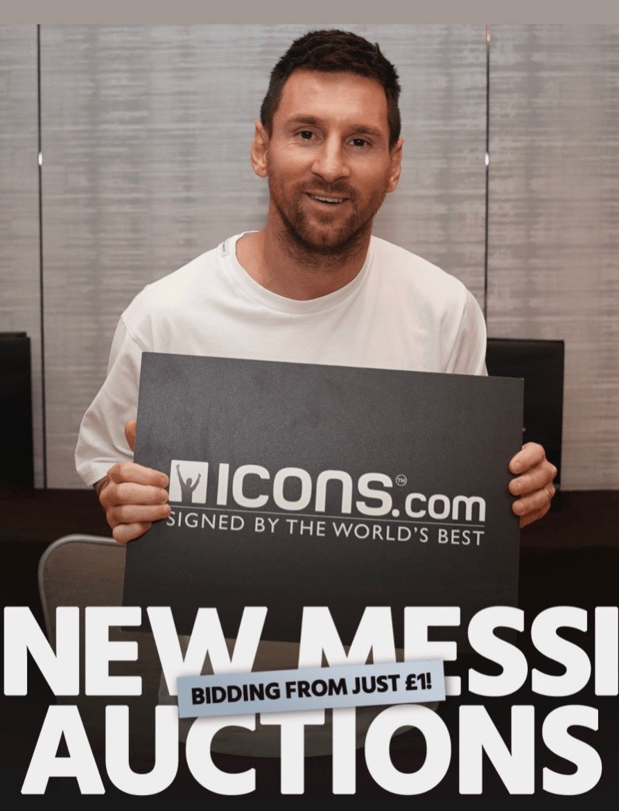 Hey <a href="/FabrizioRomano/">Fabrizio Romano</a> 

Have you signed up for the #LionelMessi auction at <a href="/icons_football/">Icons.com</a> 

🚀 Auction begins November 13, 2023 12pm est / 5pm gmt 

Amazing items from <a href="/InterMiamiCF/">Inter Miami CF</a> &amp; <a href="/Argentina/">🇦🇷 Selección Argentina ⭐⭐⭐</a> 

✅ Free Registration 

✅ All listings starting at £1

✅ No Buyer’s premium