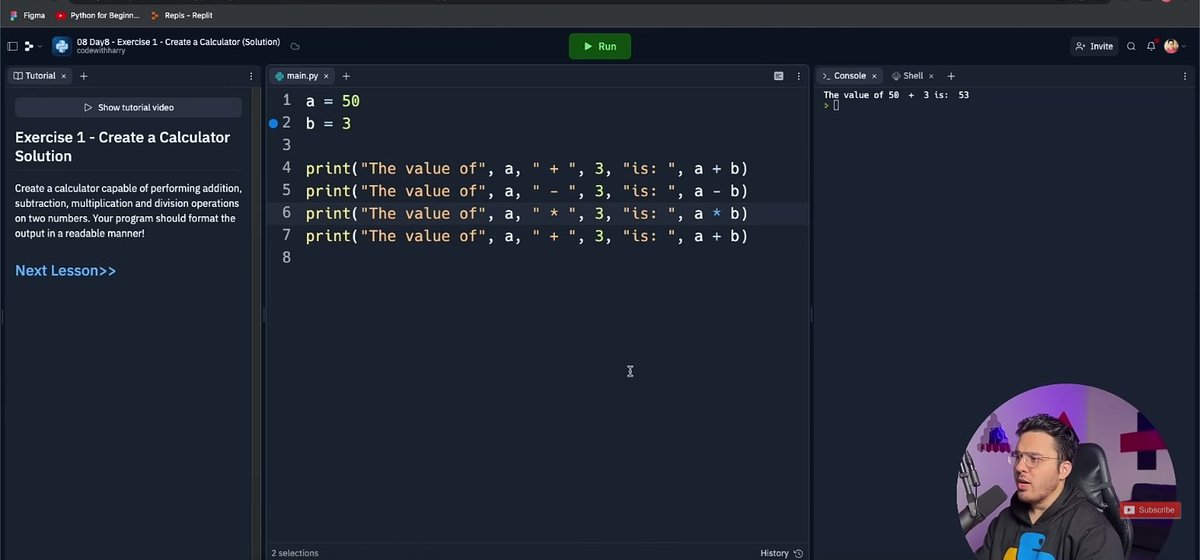 ftsomeshh's tweet image. #pyhtonprogramming #day4 #nov11
Today I got to know about typecasting and it&apos;s types as well #explicit #implicit. Also made a calculator using some operators (+-*/%)
#operators #calculator #ex2