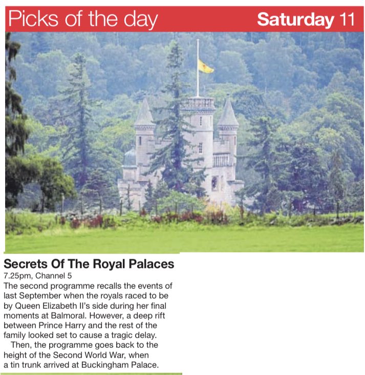 Tonight at 7.25pm ⁦<a href="/channel5_tv/">Channel 5</a>⁩ ⁦⁦<a href="/olliecwright/">oliverwright</a>⁩ - 2nd instalment of the brilliant Secrets Of The Royal Places 🤴
