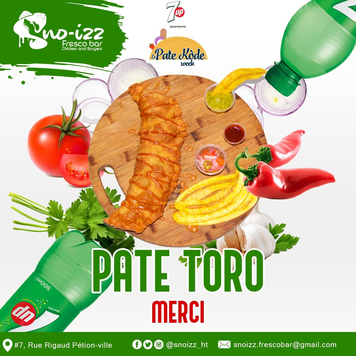 sno_izz's tweet photo. Merci d'avoir partagé le moment PATE TOWO avec nous! Nou espere nou byen manje , byen bwe fresco @7up.haiti nan #lepatekodeweekhaiti 
#pagenpifrepasem 
#PateTowo #machesouyo .
A la prochaine 🫶🏽🤍🇭🇹
#Haiti #onelove https://t.co/FWYjuHaIVU