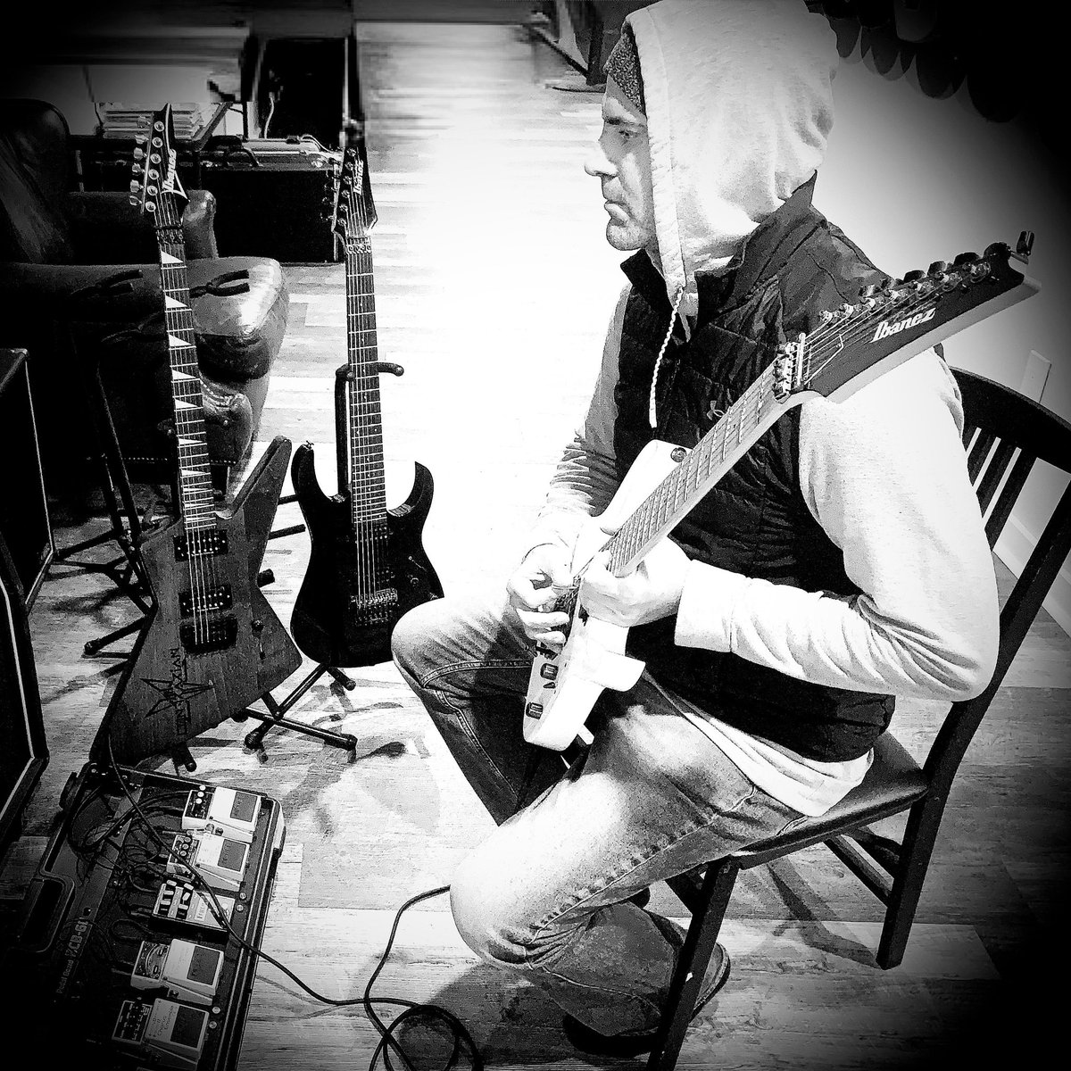 Always writing… #guitar #guitarist #ibanez #ibanezguitars #sevenstring #7string #contrarian #deathmetal #progressivedeathmetal