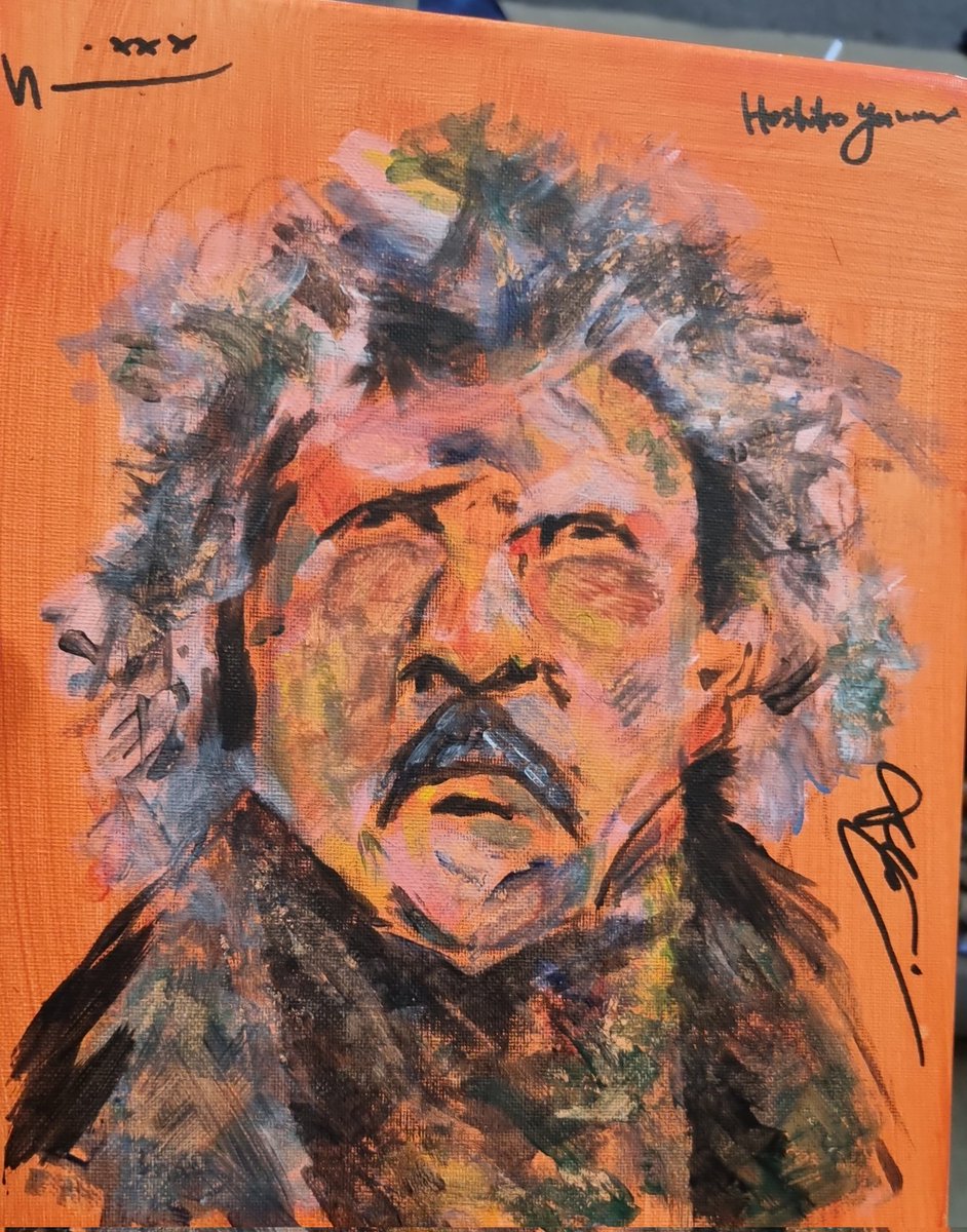 My portrait of tangerine dreams edgar froese who passed in 2015. Last night 10th of November I was lucky enough to get the members of the group to sign this ❤️