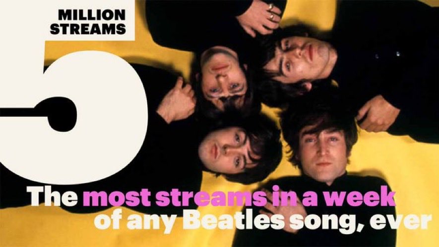 These steaming numbers would suggest that young people are listening to the Beatles. In the past week, I have had students asking me for Beatles song recommendations! What is going on here?