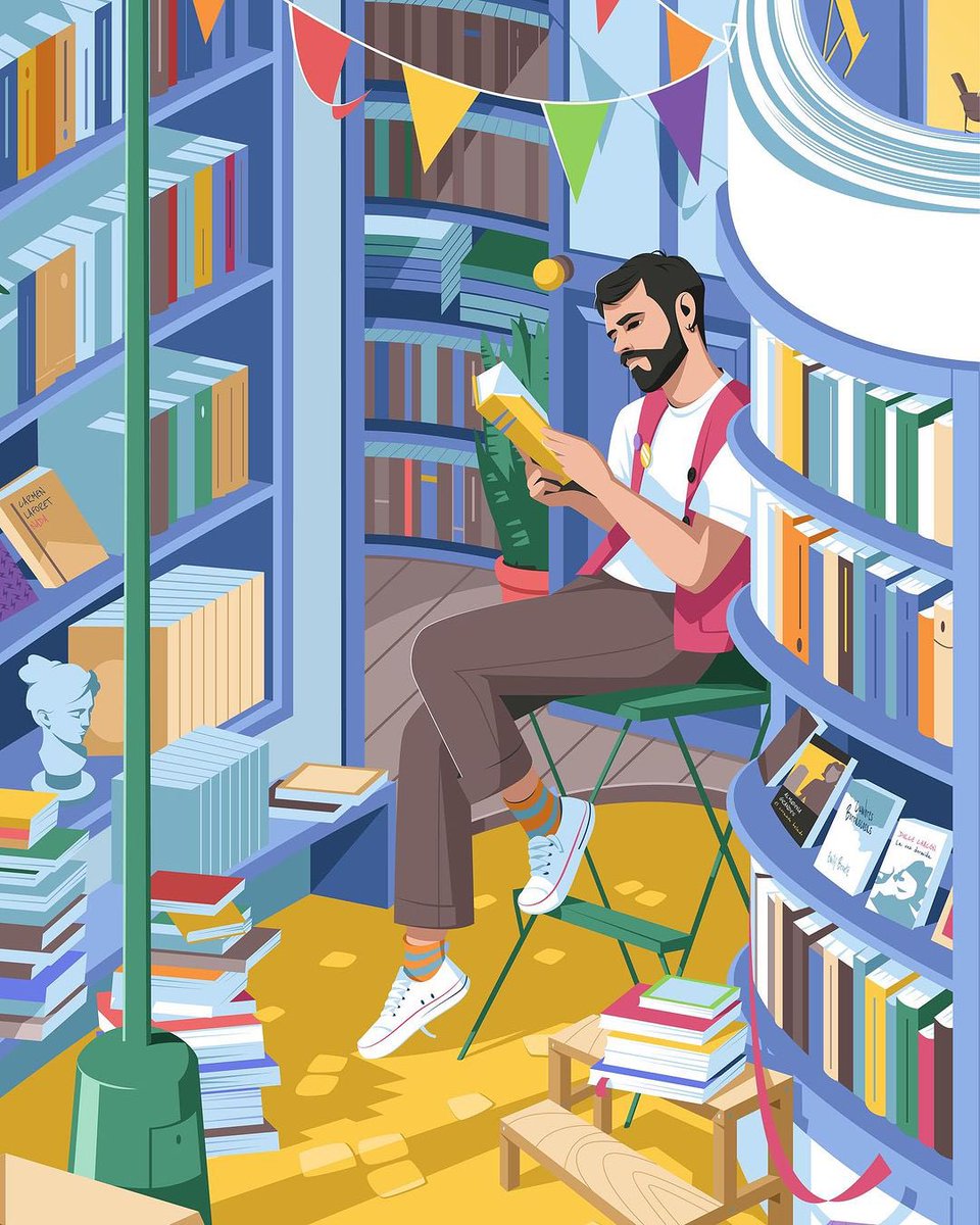 📚📘📙 Las librerías son un fortín del conocimiento, de la resistencia cultural y de la belleza. Nos ofrecen un pasaje hacia el mundo íntimo de la literatura.

🥳🤩 Este sábado, 11 de noviembre, se conmemora el Día de las Librerías.

🎨Javier Navarrete 

#CasaEditoraAbril