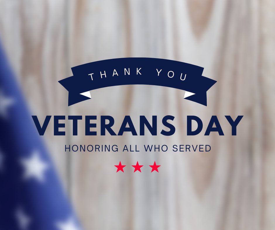 To all the veterans out there, we salute you. Thank you for your unwavering dedication and contributions to our country. Happy Veterans Day! 🇺🇸💙 
#VeteransDay #HonoringOurHeroes