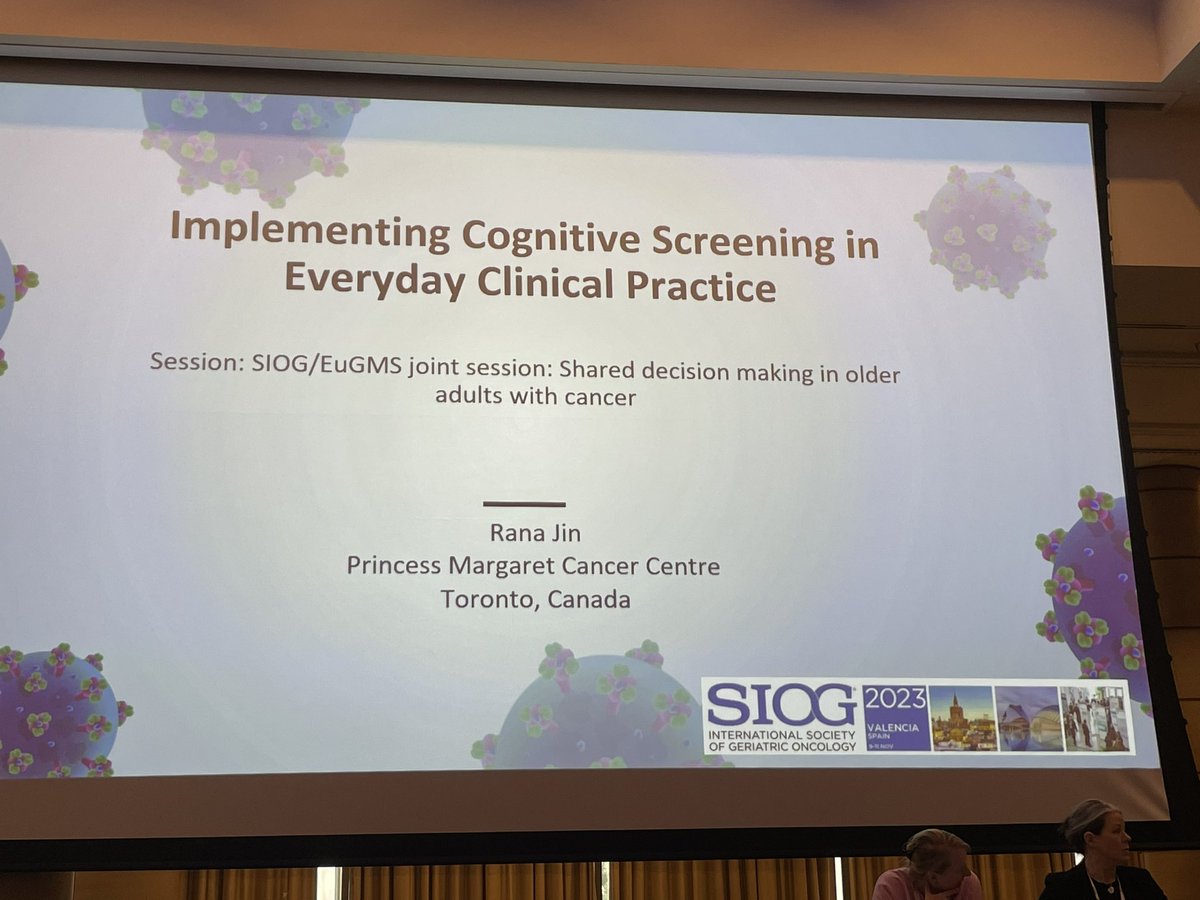 THsuMD's tweet photo. Another talk by a fellow Canadian 🇨🇦 - great talk by Rana Jin, nurse extraordinaire with the Princess Margaret Older Adults Cancer Clinic on Implementing Cognitive Screening in Clinical Practice #SIOG2023 #SIOG23 https://t.co/MvmKQYjWzn