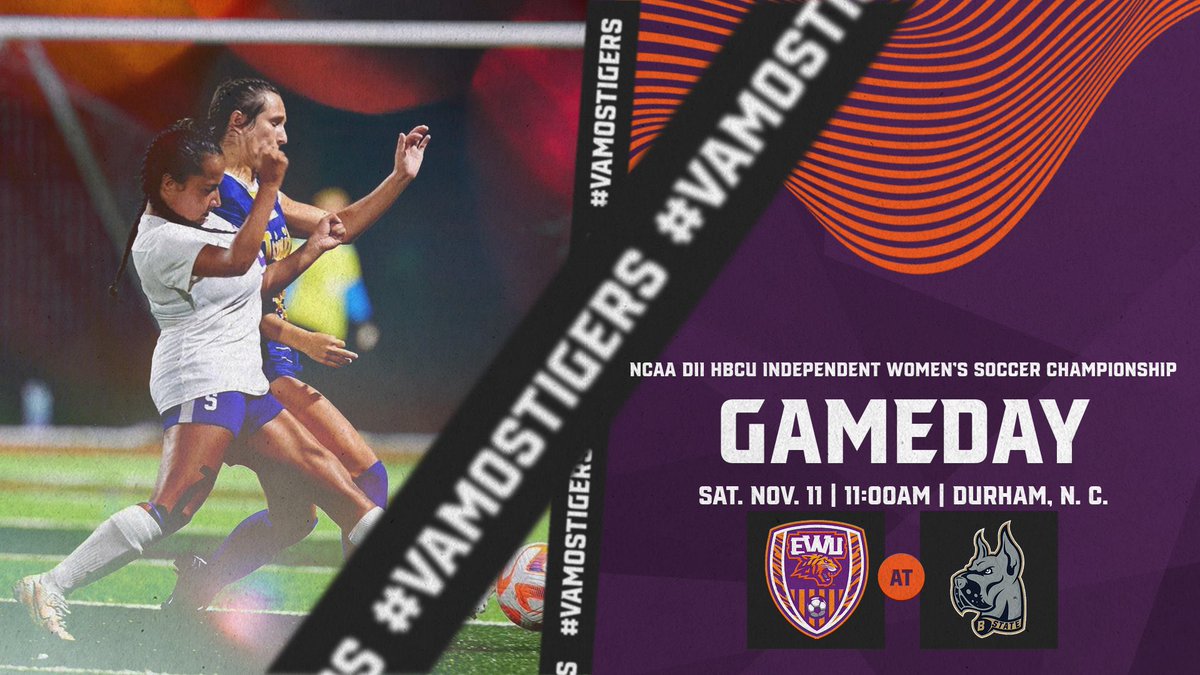 EWU_Athletics's tweet photo. Womenโs Soccer Gameday Info:
@NCAADII HBCU Independent Womenโs Soccer Championship
#EWUWSOC ๐ @bstatesports
โฐ 11:00am
๐๏ธ Durham County Stadium
๐ Durham, N. C.
๐บ No Stream
๐ https://t.co/HFWuzQxOSj
#VamosTigers! #TigerPride!๐
๐ https://t.co/ZehvvEd0FO