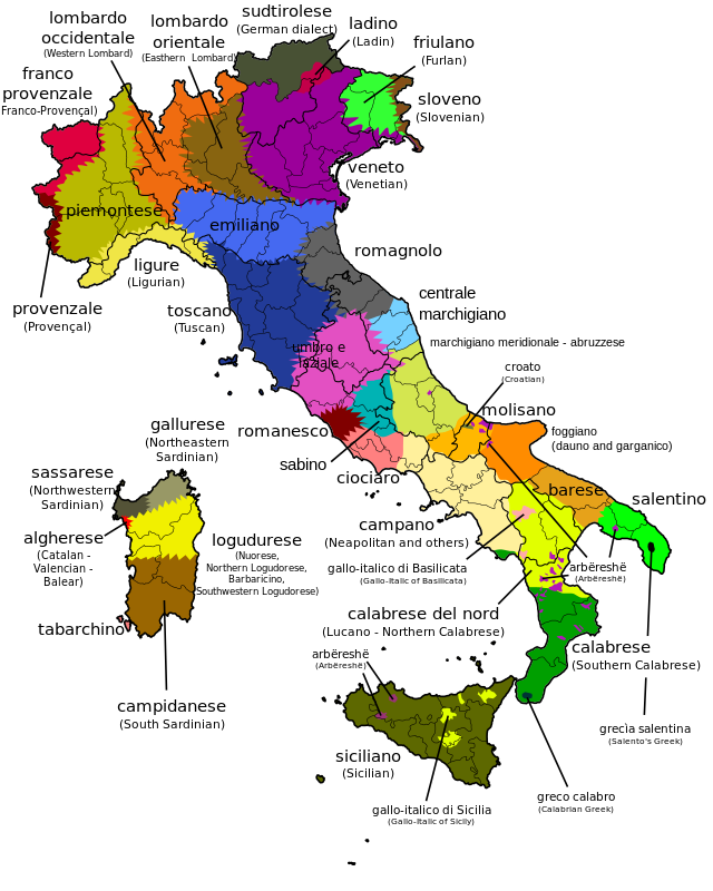 Marc_Aragones's tweet photo. Itàlia 1861: només el 2,5% de la població sap parlar italià. A les altres zones s'hi parla la llengua pròpia del lloc.

Coses similars passen amb el francès a França i el castellà a Espanya. La homogeneïtzació lingüística actual és un producte de mitjans de segle XX. https://t.co/VwQmt2GYdg