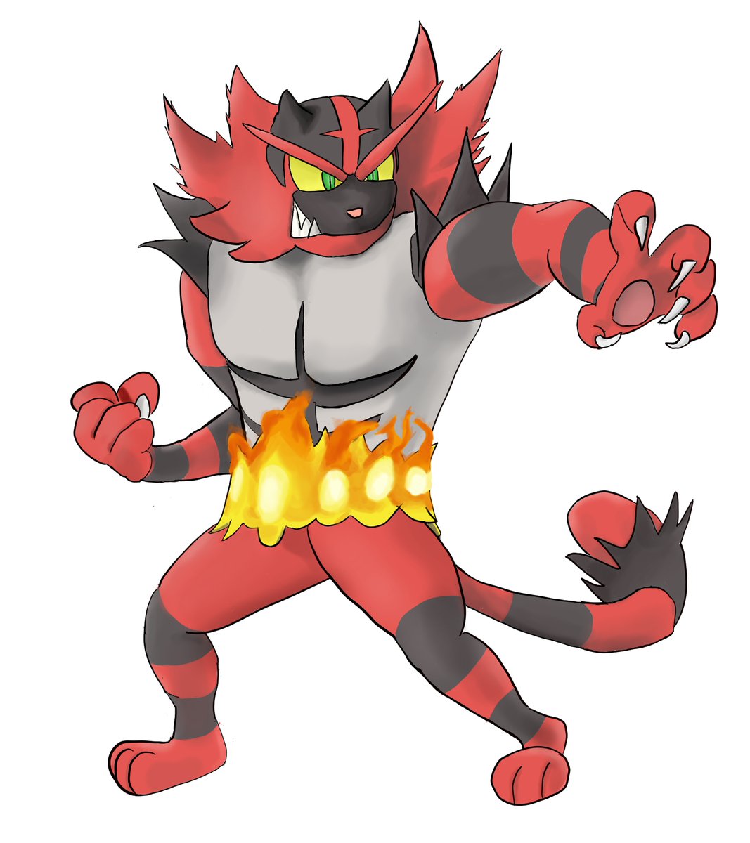 MagnusBullseye's tweet photo. My first digital artwork 😀(Incineroar's smash bros render) https://t.co/0eE3RJkd7S