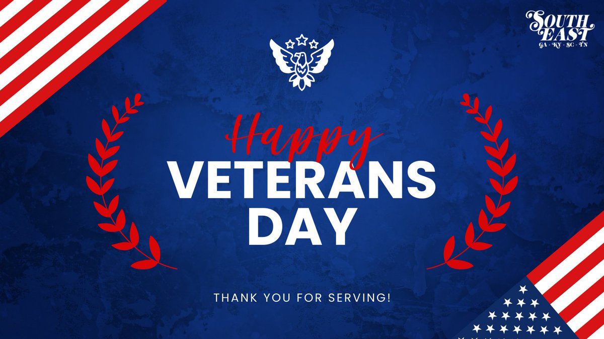 🎖️ To all Veterans, near or far, we honor and appreciate you on this special day! 🇺🇸 Your dedication and service inspire us, and we wish you all joyous and meaningful #VeteransDay! #SoutheastServes #SaluteToService