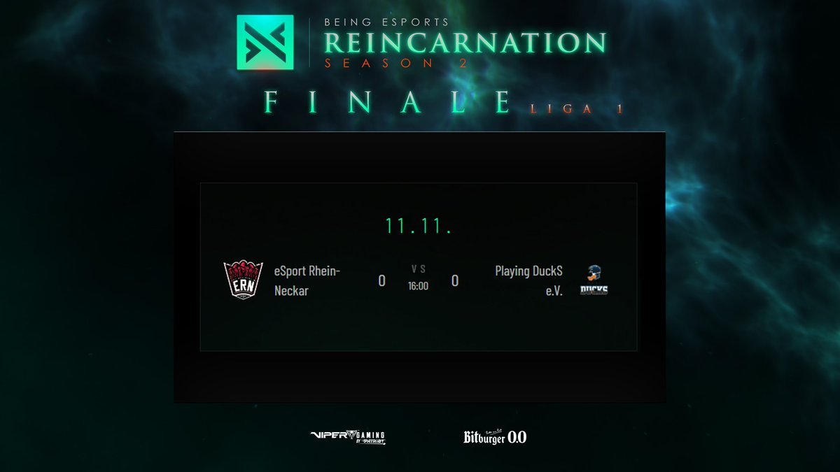 BEING ESPORTS DACH (@beingesportsger) on Twitter photo Es ist soweit! Heute findet das große Finale der #REINCARNATION statt! 🤩🤩
Die Übertragung des Best-of-5 findet ihr wie gewohnt ab 15:30 Uhr auf twitch.tv/beingesports 👀
⚔️16:00 Uhr <a href="/esportrn_/">eSport Rhein-Neckar (eSportRN)</a> vs. <a href="/PlayingDucks/">Playing-Ducks e. V. 🇩🇪🦆</a> 🦆
Die gesamte Szene erwartet mit Spannung das Re-Match des Es ist soweit! Heute findet das große Finale der #REINCARNATION statt! 🤩🤩
Die Übertragung des Best-of-5 findet ihr wie gewohnt ab 15:30 Uhr auf twitch.tv/beingesports 👀
⚔️16:00 Uhr <a href="/esportrn_/">eSport Rhein-Neckar (eSportRN)</a> vs. <a href="/PlayingDucks/">Playing-Ducks e. V. 🇩🇪🦆</a> 🦆
Die gesamte Szene erwartet mit Spannung das Re-Match des
