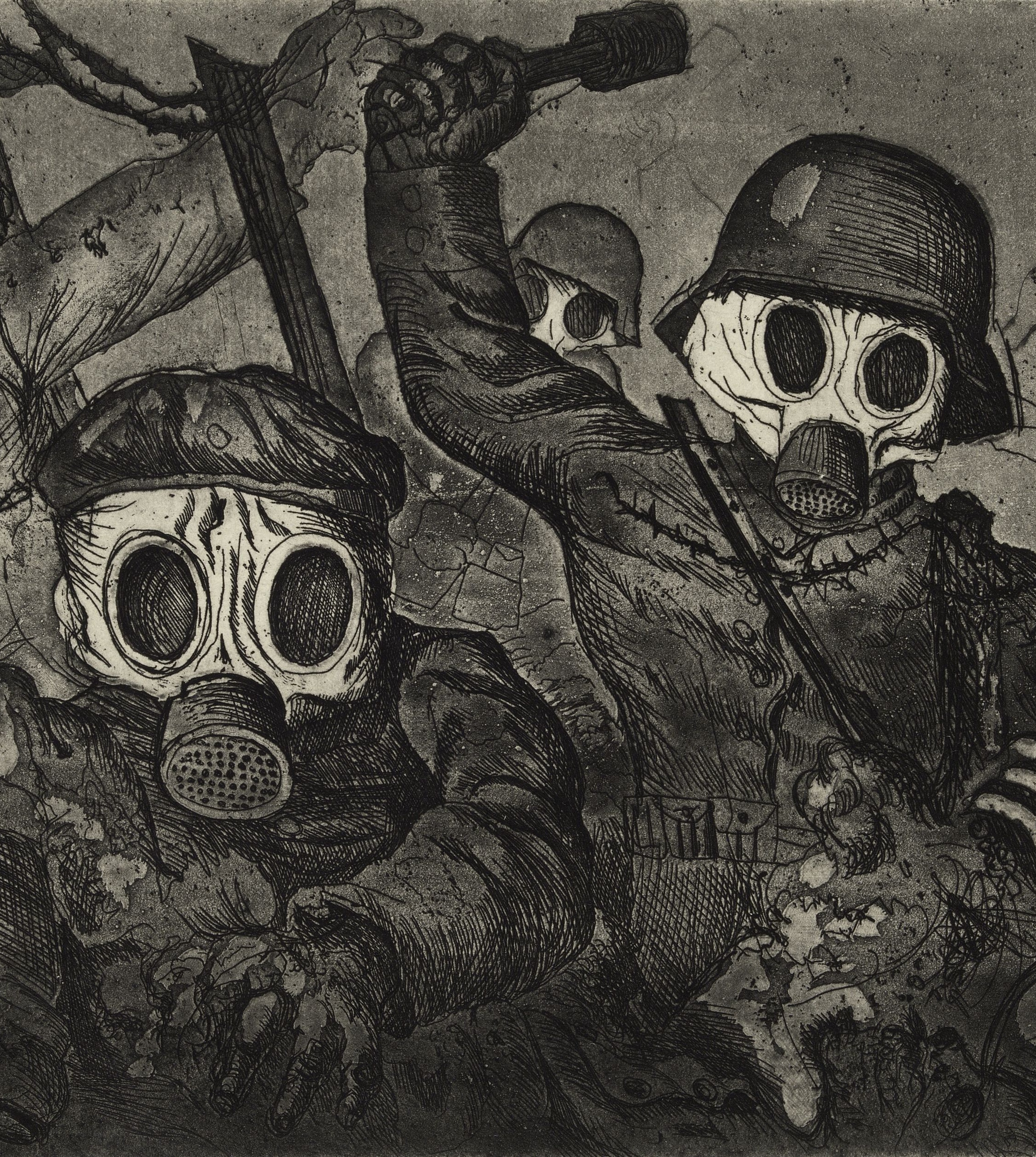 Stormtroopers Advancing Under Gas by Otto Dix (1924)