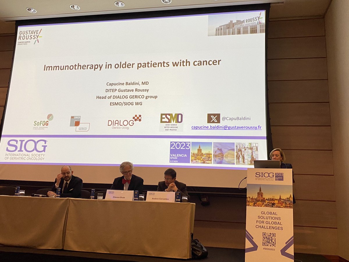 Excellent presentation by <a href="/CapuBaldini/">Capu B</a> on immunotherapy in older patients at #SIOG2023. With more data emerging on safety and efficacy of immunotherapy in the geriatric population, the picture is becoming clearer. <a href="/SIOGorg/">SIOG</a> <a href="/YoungSIOG/">Young SIOG</a>