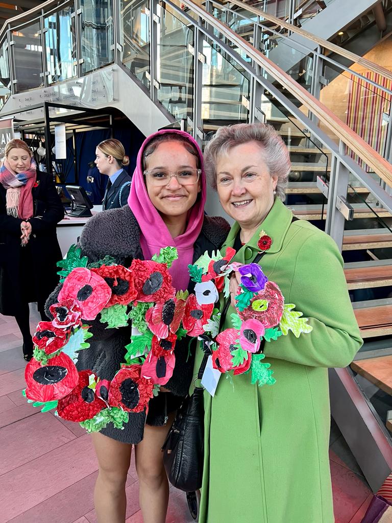 Here are our members prior to the #RemembranceDay ceremony at @TheRoseMK with the wonderful wreaths made by the learners at @mksnap Thank you learners they are beautiful wreaths and biodegradable @SIGBI1 @UKPACc @SIStAlbans @silibertas @VowMk