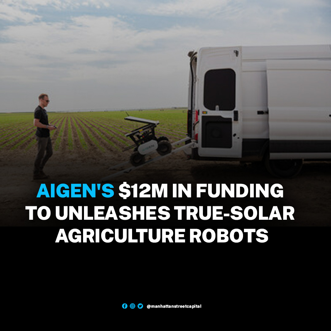 ManhattanStCap's tweet image. Aigen, a Kirkland, Washington, DC-based AI-driven robotics company, raised $12M in funding. The company intends to use the funds to scale its robotic fleet, launching on farms in spring 2024
#AigenAI #RoboticsInnovation #KirklandTech #AIinFarming