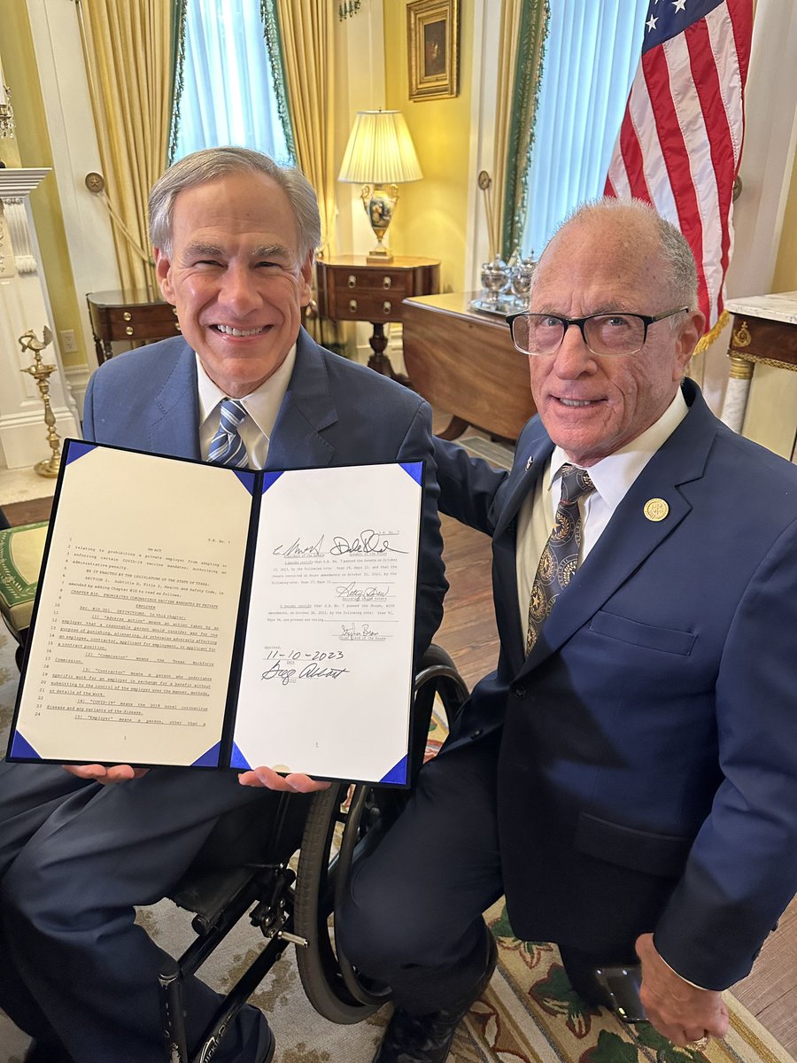 Fynnderella1's tweet photo. Words cannot express how grateful I am for the few honest politicians that love their constituents and their country. Thank you @SenatorBobHall for #SB7. which prohibits C19 mandates now Texas law. NO ONE, including medical students, in Texas, can be forced to take a C19 vax shot https://t.co/tHU1UMzeFW