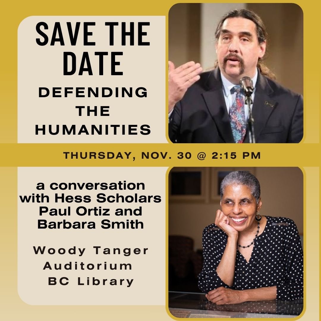The Wolfe Institute for the Humanities (@wolfe_institute) on Twitter photo Join us for an urgent conversation: Hess Scholars Paul Ortiz and Barbara Smith on attacks on the humanities and higher education. Thursday Nov 30th Brooklyn College and live stream youtube.com/live/GvixUCE3b… <a href="/TheBarbaraSmith/">Barbara Smith</a> <a href="/BC_PRLS/">Brooklyn College Puerto Rican and Latino Studies</a> <a href="/BC_AfricanaDept/">Africana Studies - Brooklyn College</a> <a href="/BCWomensCenter/">BC Women's Center</a> <a href="/BCThinkers/">Brooklyn College Critical Thinkers</a> Join us for an urgent conversation: Hess Scholars Paul Ortiz and Barbara Smith on attacks on the humanities and higher education. Thursday Nov 30th Brooklyn College and live stream youtube.com/live/GvixUCE3b… <a href="/TheBarbaraSmith/">Barbara Smith</a> <a href="/BC_PRLS/">Brooklyn College Puerto Rican and Latino Studies</a> <a href="/BC_AfricanaDept/">Africana Studies - Brooklyn College</a> <a href="/BCWomensCenter/">BC Women's Center</a> <a href="/BCThinkers/">Brooklyn College Critical Thinkers</a>