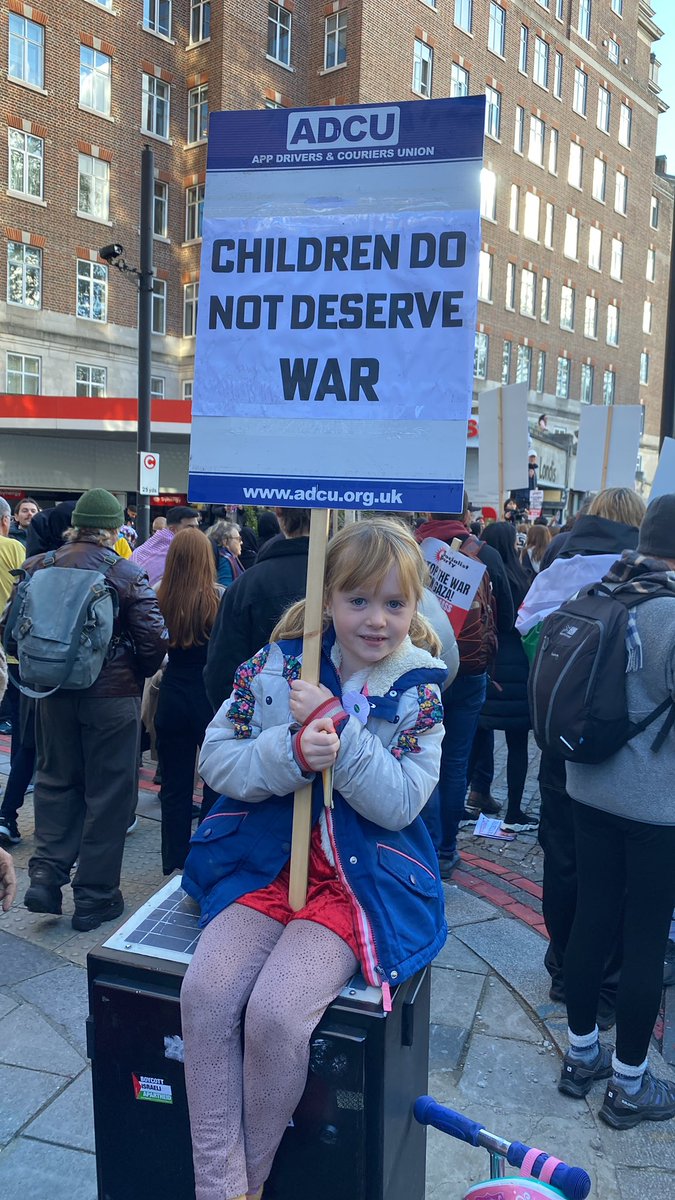 Proud to be marching for Palestine today with one of my daughters. Children are not a target #CeasefireNOW #EndAllWars