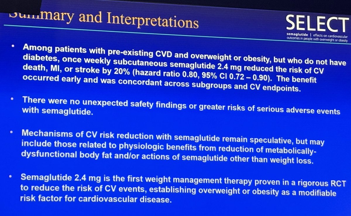 Great summary of the SELECT trial #AHA2023