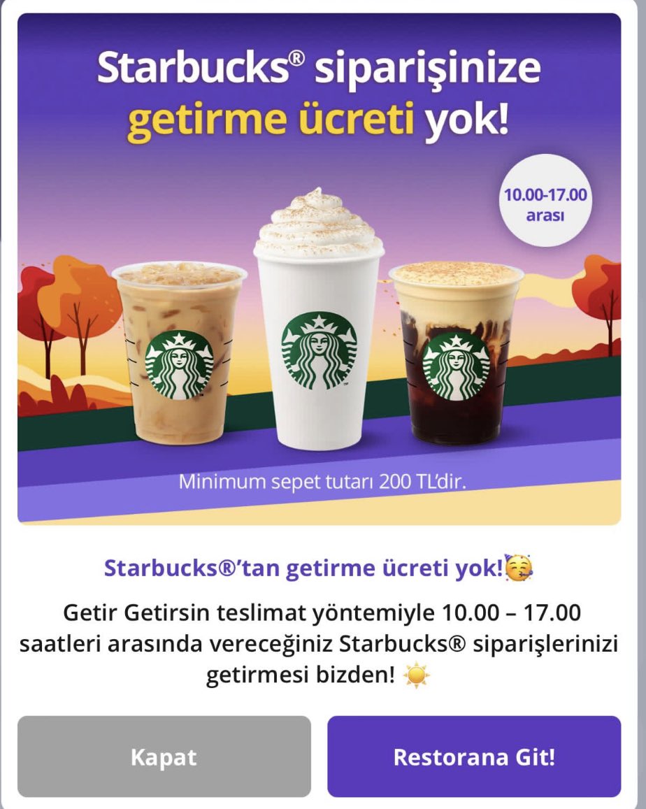 KristalViolee's tweet image. Starbucks kampanyalarına, israil mallarının indirim ve kampanyalarına doymayan Getir&apos;i de boykot ediyoruz.
#GetirBoykot
