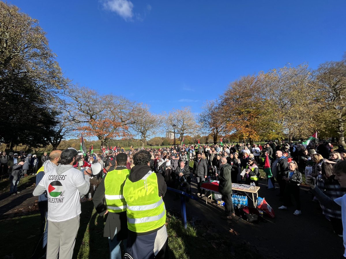 Amazing turnout in Sefton Park today for the walk organised by Scousers for Palestine. #Ceasefirenow