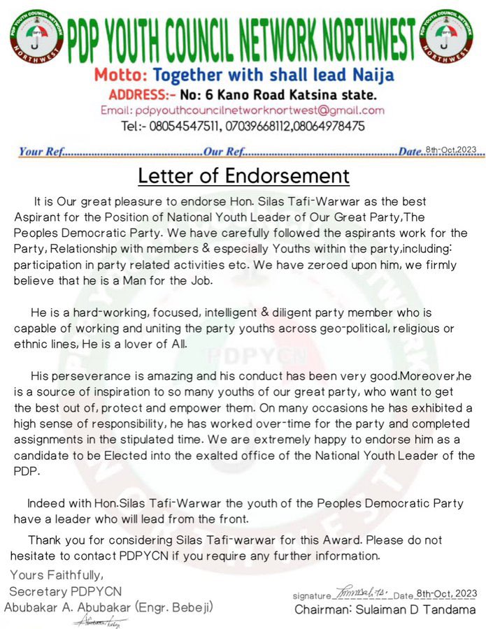 Ubando001's tweet image. Breaking news....!

@silastafi got endorsed by one Of the most famous, Strong and Ever Hardworking @OfficialPDPNig Support Group In the North-West Geopolitical zone!

#PDPFirst
#IAmPDP
#SilasIsPDP