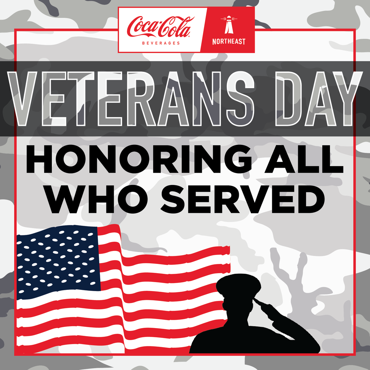 Today we pause to express our deep gratitude to Veterans for their brave & selfless service to our country. We would specifically like to offer our heartfelt thanks to every Coke NE associate who has worn the uniform of the United States Armed Forces. Thank you for your service.